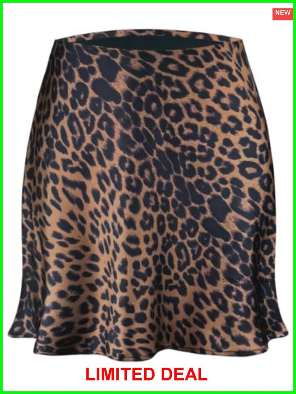 Women's Satin Mini Skirt Leopard Print High Waist Silk Short Skirts